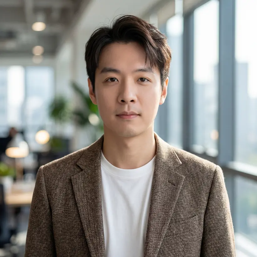 Andrew Tan, the founder of OMMU, in his Singapore office